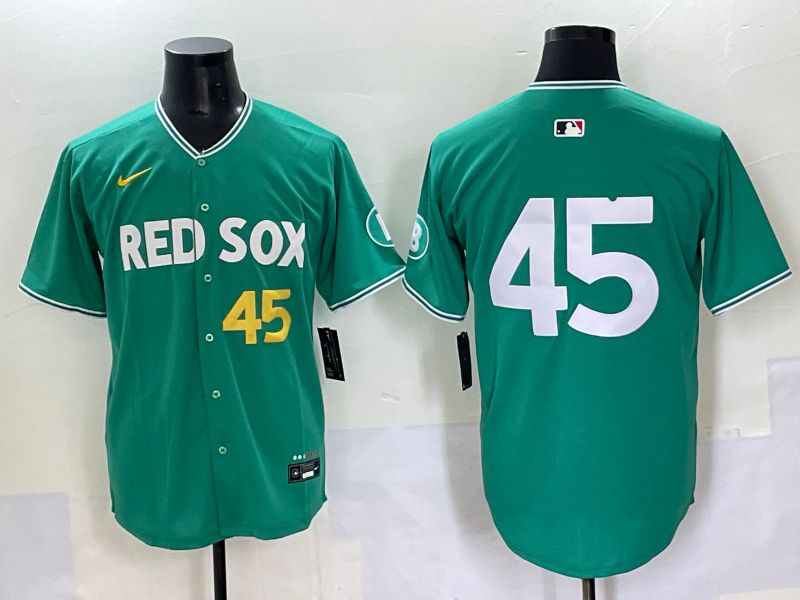 Men 2025 Boston Red Sox 45 No Name Dark Green Joint Name Nike MLB Jersey style 5